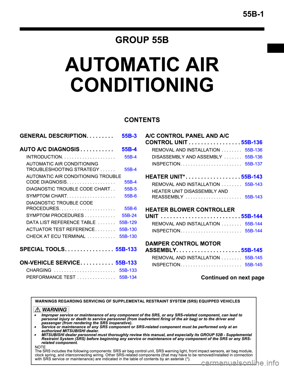 MITSUBISHI MONTERO 2003 Service Repair Manual WA R N I N G MITSUBISHI MONTERO 2003 Service Repair Manual WA R N I N G