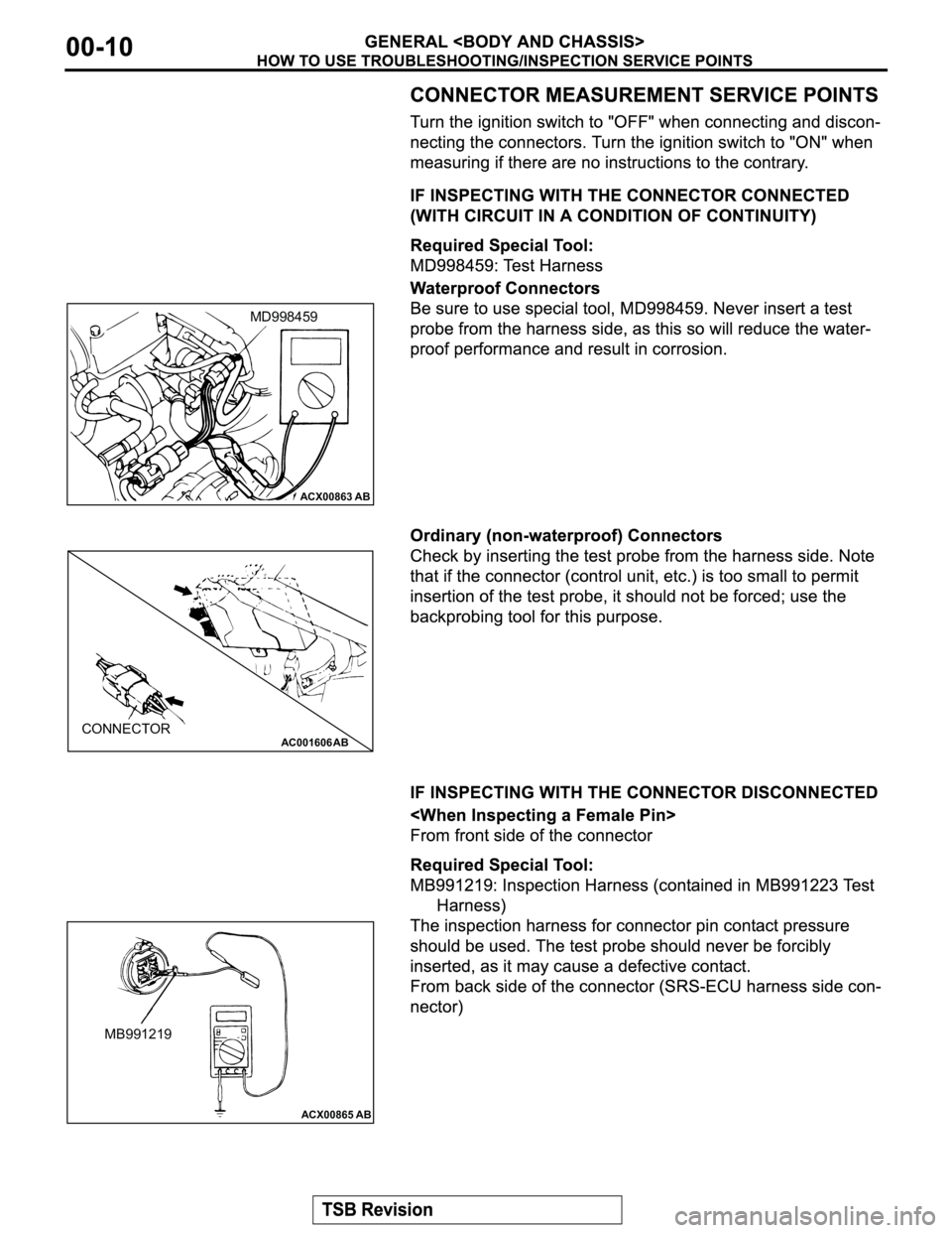 MITSUBISHI MONTERO 2003 Service Repair Manual ACX00863
AB
MD998459
AC001606ABCONNECTOR
ACX00865AB
MB991219 MITSUBISHI MONTERO 2003 Service Repair Manual ACX00863
AB
MD998459
AC001606ABCONNECTOR
ACX00865AB
MB991219
