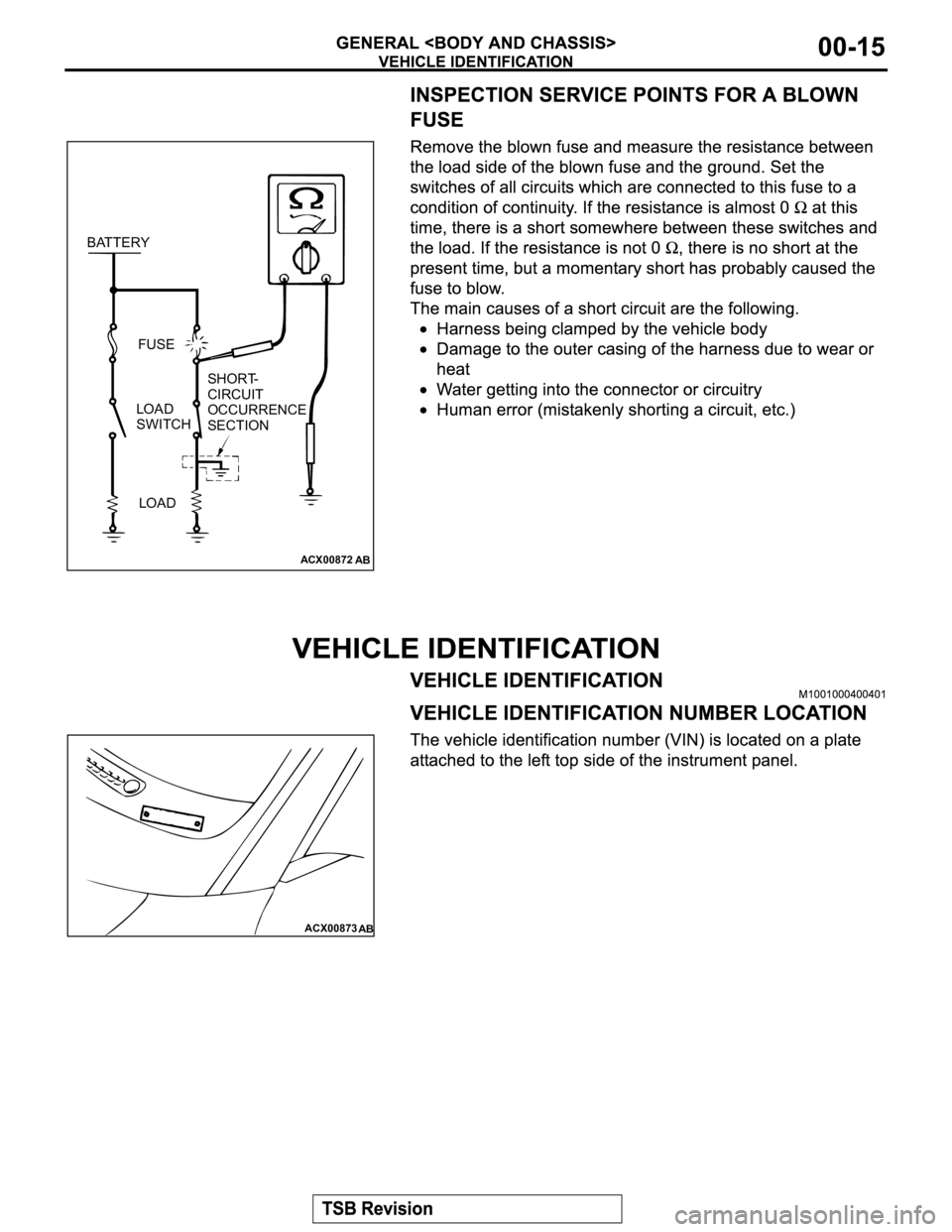 MITSUBISHI MONTERO 2003 Service Repair Manual ACX00872
AB
BATTERY
FUSE
LOAD
SWITCH
LOADSHORT-
CIRCUIT
OCCURRENCE
SECTION
ACX00873
AB MITSUBISHI MONTERO 2003 Service Repair Manual ACX00872
AB
BATTERY
FUSE
LOAD
SWITCH
LOADSHORT-
CIRCUIT
OCCURRENCE
SECTION
ACX00873
AB