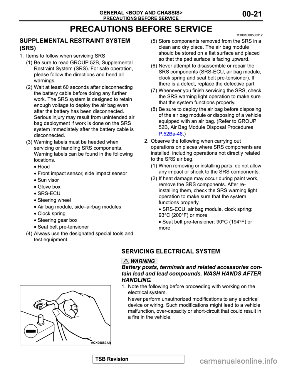 MITSUBISHI MONTERO 2003 Service Repair Manual WARNING
ACX00880
AB MITSUBISHI MONTERO 2003 Service Repair Manual WARNING
ACX00880
AB