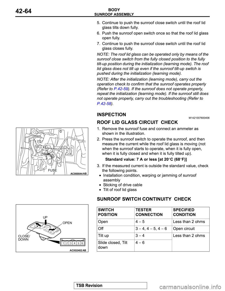MITSUBISHI MONTERO 2003 Service Manual Online AC000044ABFUSE
ACX02402AB
OPEN UP
CLOSE/
DOWN MITSUBISHI MONTERO 2003 Service Manual Online AC000044ABFUSE
ACX02402AB
OPEN UP
CLOSE/
DOWN