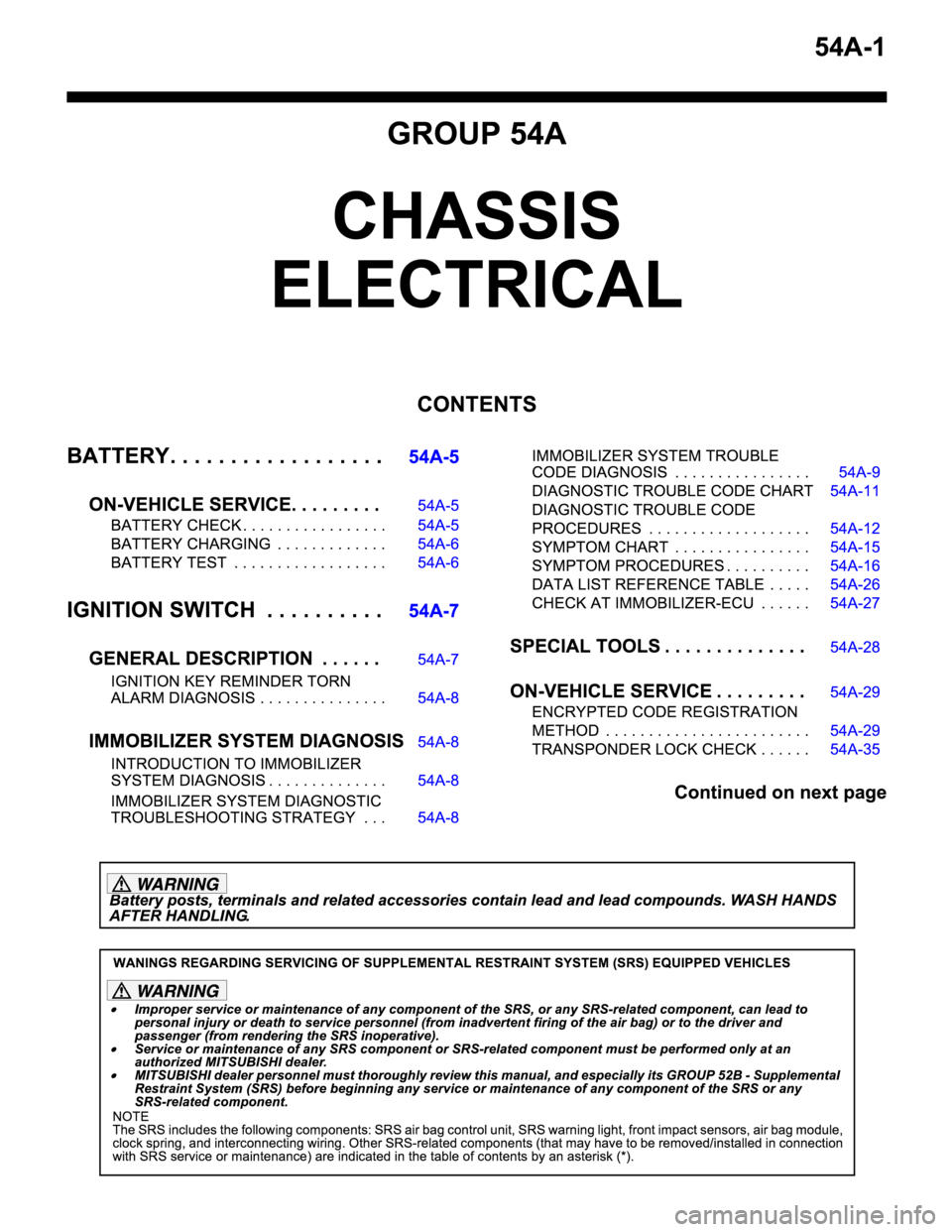 MITSUBISHI MONTERO 2004  Service Owners Manual 