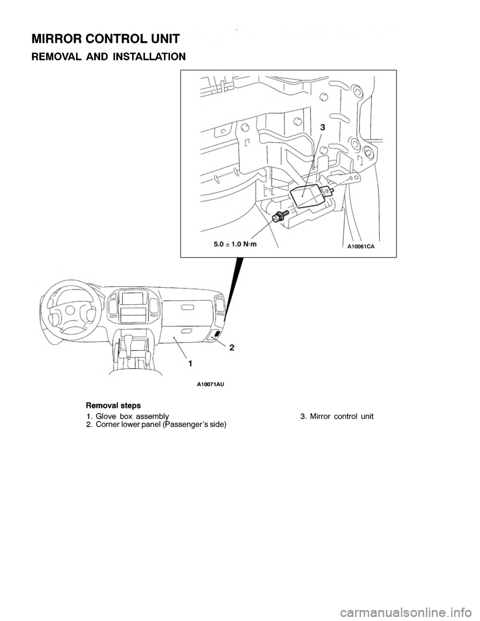 MITSUBISHI MONTERO 2000 Service Repair Manual M
IR RO R CO NTR O L UNIT
R EM OVA L AND IN STA LLA TIO N MITSUBISHI MONTERO 2000 Service Repair Manual M
IR RO R CO NTR O L UNIT
R EM OVA L AND IN STA LLA TIO N