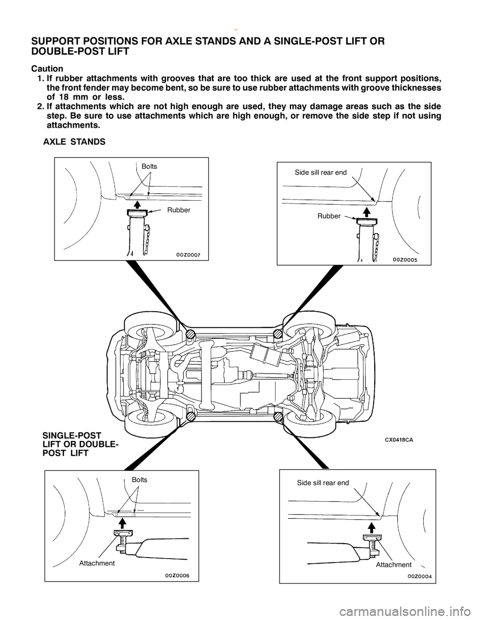 MITSUBISHI MONTERO 2000 Service Owners Guide S
id e sill re ar end S
IN G LE -P O ST
L IF T OR DO UBLE -
P O ST LIF T R
ubber B
olt s B
olt s A
tta ch m ent A
tta ch m ent
w
ww.W ork sh opM an uals .c o .u k
P urc h ased f r o m w ww.W ork sh MITSUBISHI MONTERO 2000 Service Owners Guide S
id e sill re ar end S
IN G LE -P O ST
L IF T OR DO UBLE -
P O ST LIF T R
ubber B
olt s B
olt s A
tta ch m ent A
tta ch m ent
w
ww.W ork sh opM an uals .c o .u k
P urc h ased f r o m w ww.W ork sh