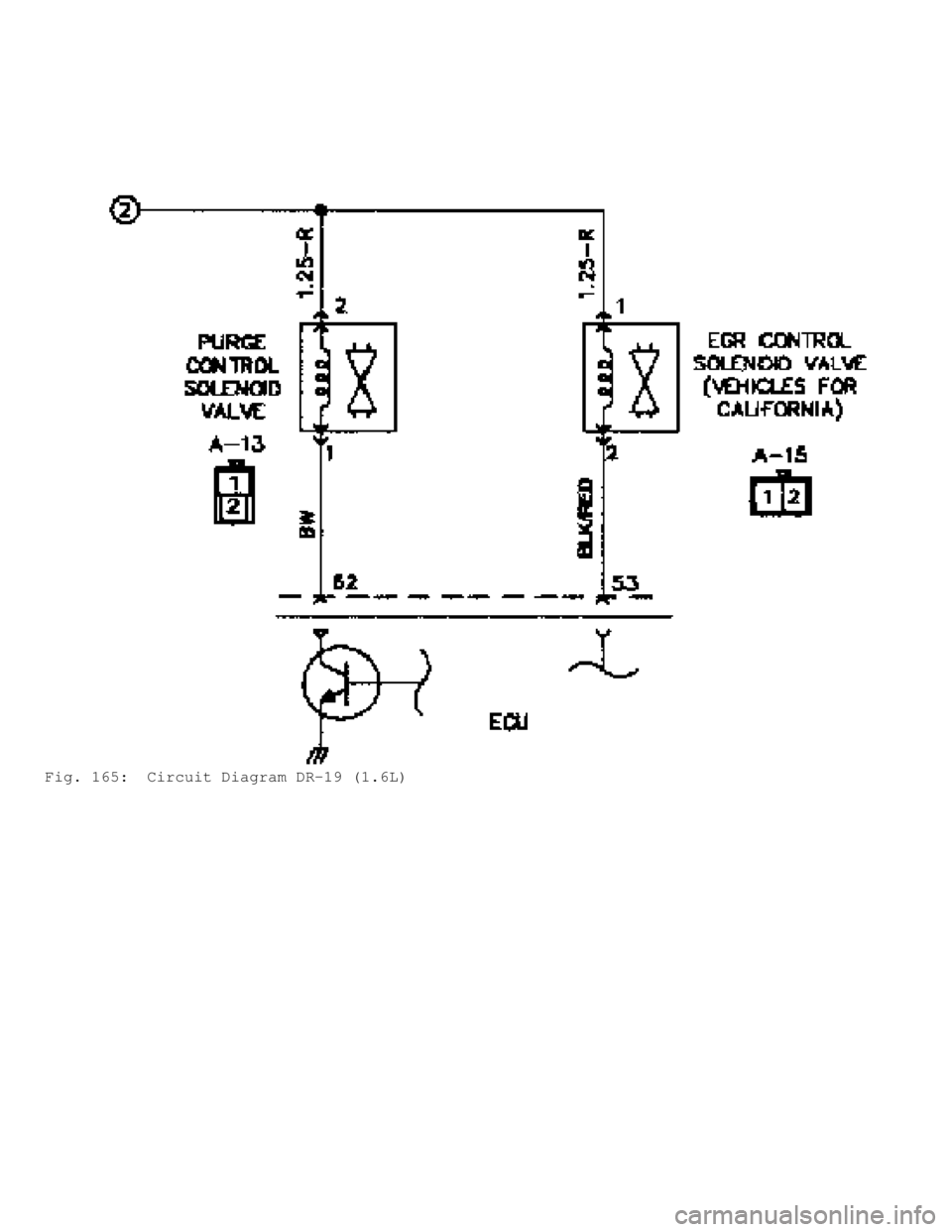 MITSUBISHI MONTERO 1991 Service Manual Fig. 165: Circuit Diagram DR-19 (1.6L) MITSUBISHI MONTERO 1991 Service Manual Fig. 165: Circuit Diagram DR-19 (1.6L)