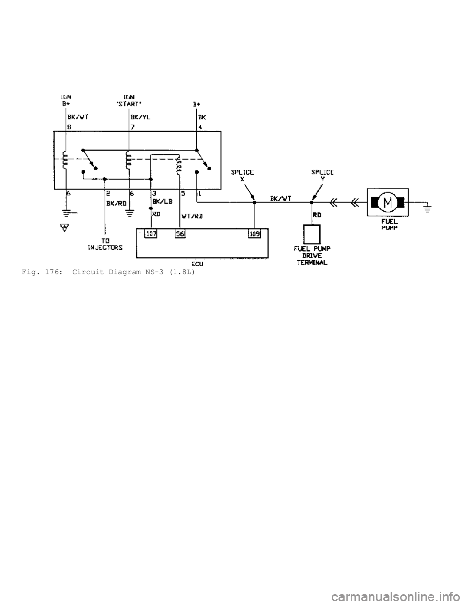 MITSUBISHI MONTERO 1991  Service Manual Fig. 176:  Circuit Diagram NS-3 (1.8L)                  