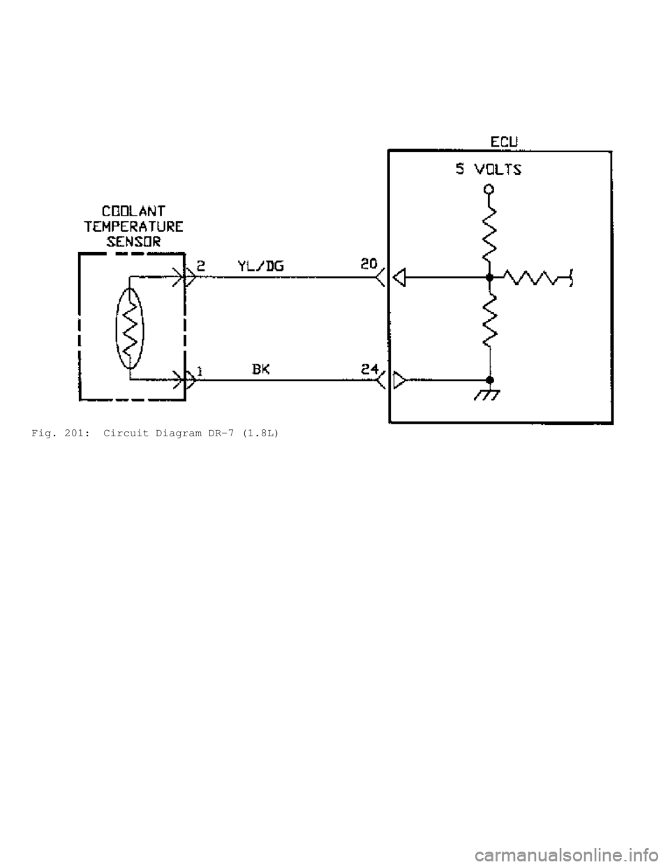 MITSUBISHI MONTERO 1991  Service Manual Fig. 201:  Circuit Diagram DR-7 (1.8L)                    