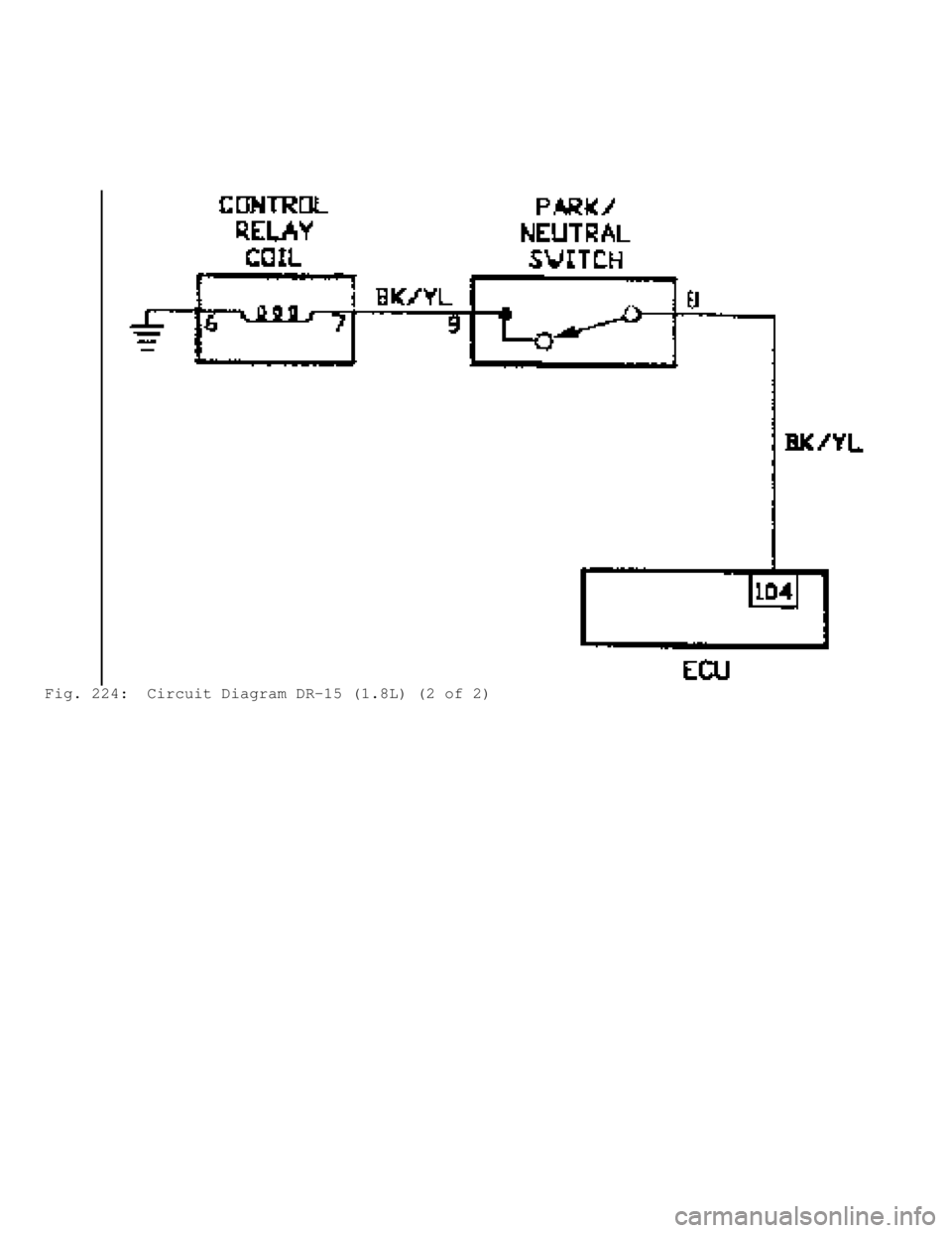 MITSUBISHI MONTERO 1991 Service Manual Fig. 224: Circuit Diagram DR-15 (1.8L) (2 of 2) MITSUBISHI MONTERO 1991 Service Manual Fig. 224: Circuit Diagram DR-15 (1.8L) (2 of 2)