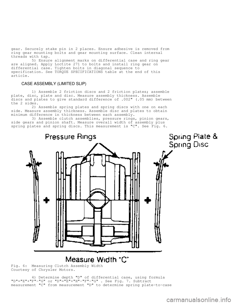 MITSUBISHI MONTERO 1991  Service Manual gear. Securely stake pin in 2 places. Ensure adhesive is removed from
ring gear mounting bolts and gear mounting surface. Clean internal
threads with tap.
         5) Ensure alignment marks on differe