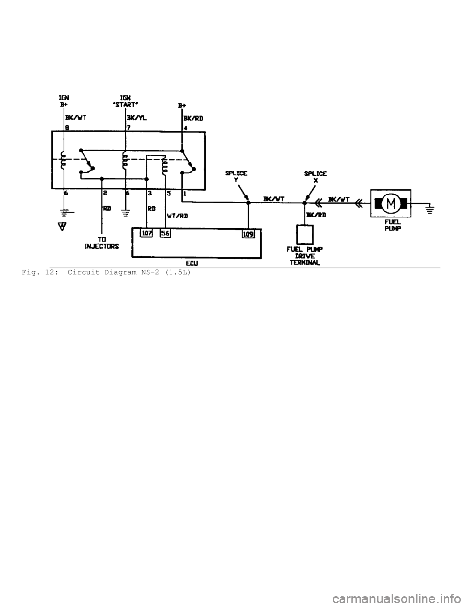 MITSUBISHI MONTERO 1991 Service Manual Fig. 12: Circuit Diagram NS-2 (1.5L) MITSUBISHI MONTERO 1991 Service Manual Fig. 12: Circuit Diagram NS-2 (1.5L)