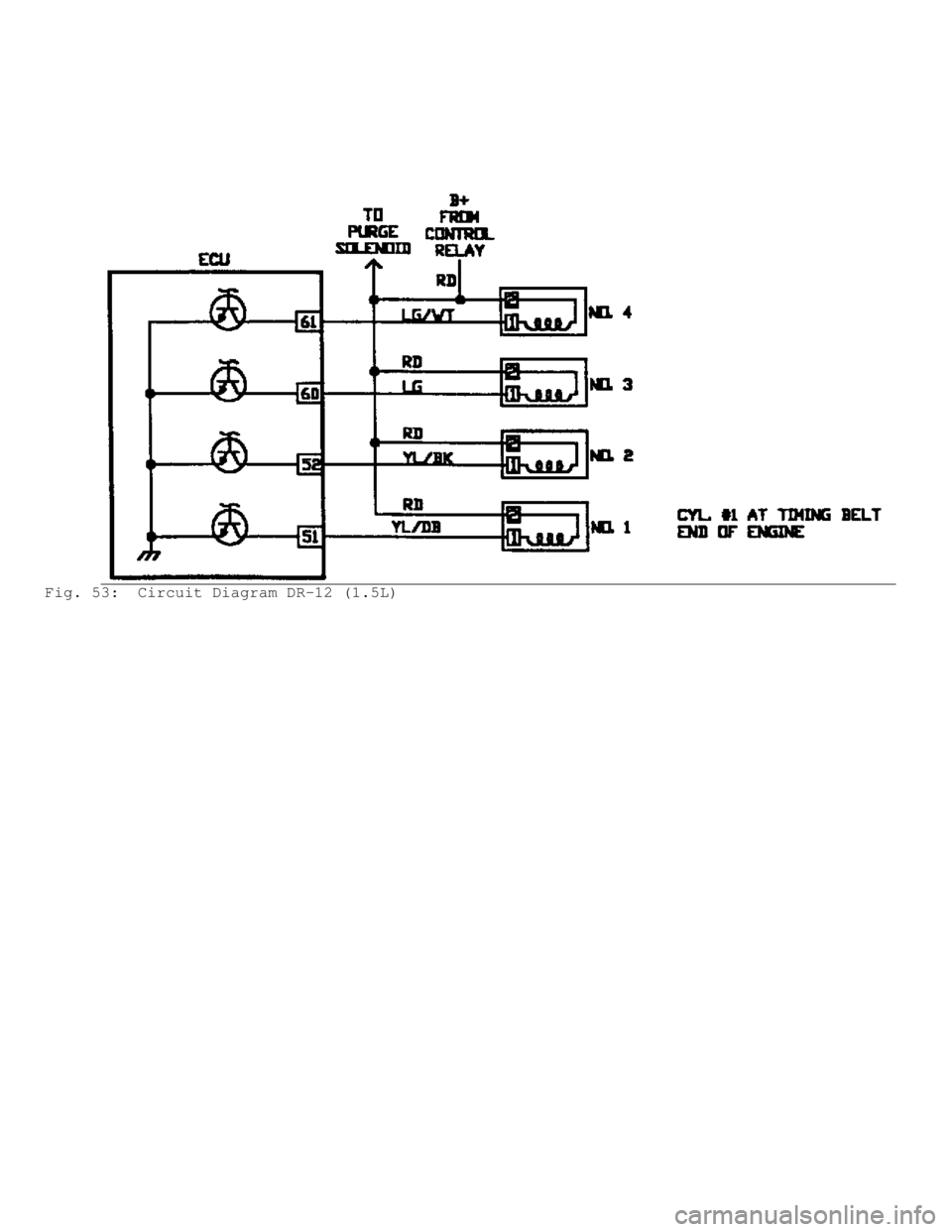 MITSUBISHI MONTERO 1991 Service Manual Fig. 53: Circuit Diagram DR-12 (1.5L) MITSUBISHI MONTERO 1991 Service Manual Fig. 53: Circuit Diagram DR-12 (1.5L)