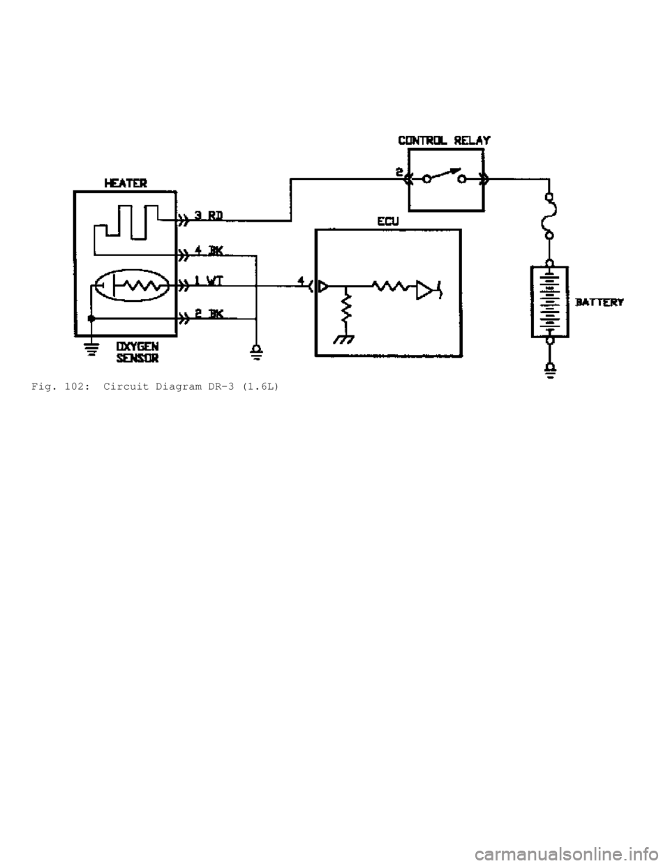 MITSUBISHI MONTERO 1991  Service Manual Fig. 102:  Circuit Diagram DR-3 (1.6L)                 