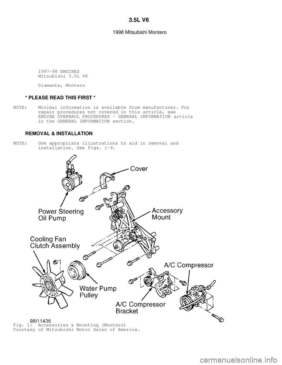 MITSUBISHI MONTERO 1998  Service Manual 