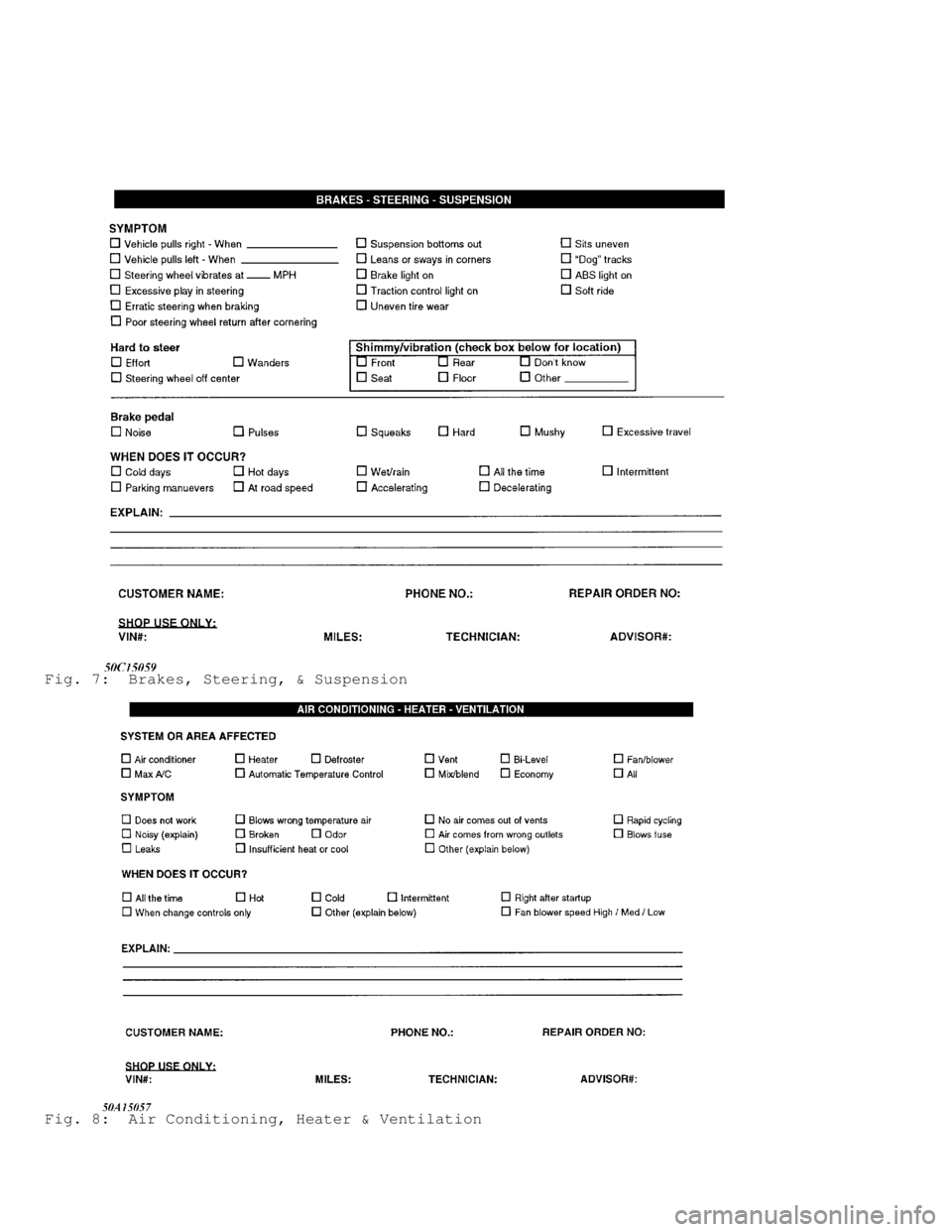 MITSUBISHI MONTERO 1998 Service Manual Fig. 7: Brakes, Steering, & Suspension
Fig. 8: Air Conditioning, Heater & Ventilation MITSUBISHI MONTERO 1998 Service Manual Fig. 7: Brakes, Steering, & Suspension
Fig. 8: Air Conditioning, Heater & Ventilation
