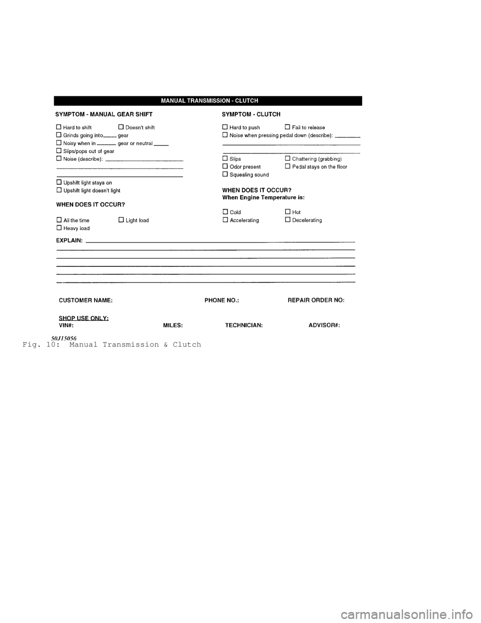 MITSUBISHI MONTERO 1998 Service Manual Fig. 10: Manual Transmission & Clutch MITSUBISHI MONTERO 1998 Service Manual Fig. 10: Manual Transmission & Clutch