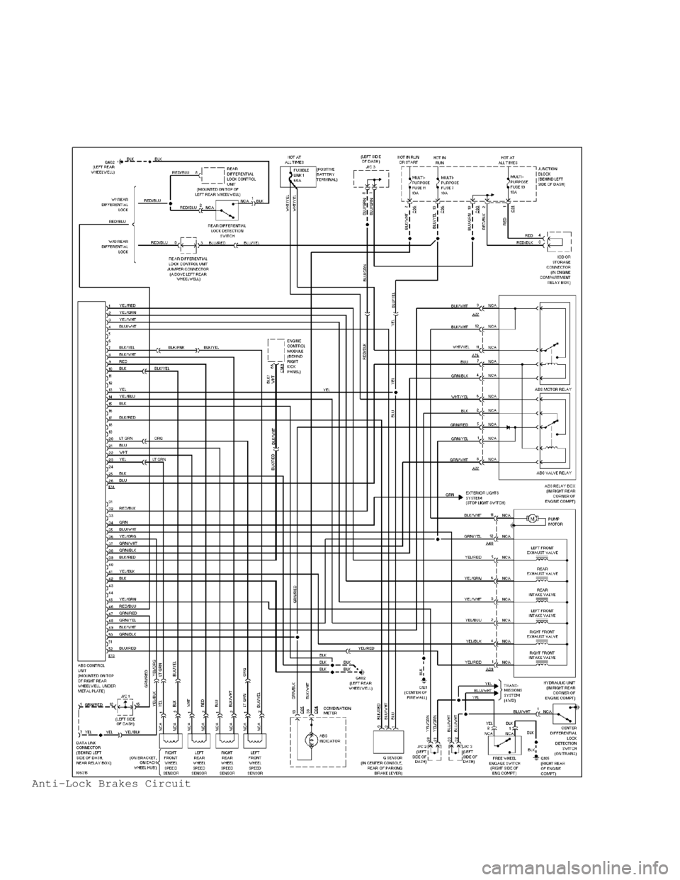 MITSUBISHI MONTERO 1998 Service Manual Anti-Lock Brakes Circuit MITSUBISHI MONTERO 1998 Service Manual Anti-Lock Brakes Circuit