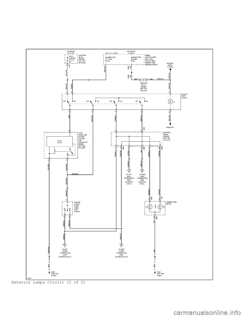 MITSUBISHI MONTERO 1998 Service Manual Exterior Lamps Circuit (1 of 2) MITSUBISHI MONTERO 1998 Service Manual Exterior Lamps Circuit (1 of 2)