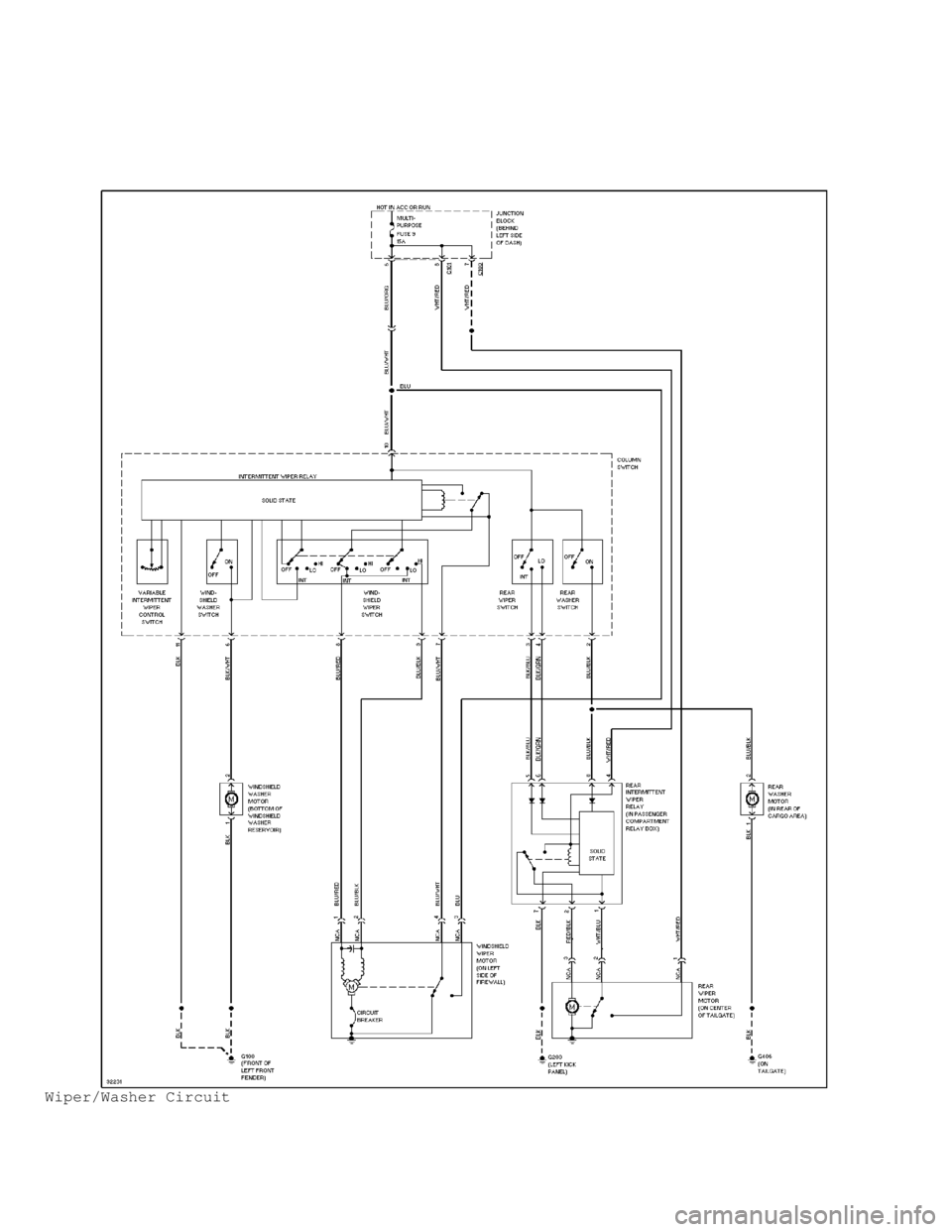 MITSUBISHI MONTERO 1998 Service Manual Wiper/Washer Circuit MITSUBISHI MONTERO 1998 Service Manual Wiper/Washer Circuit
