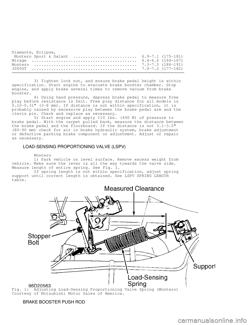 MITSUBISHI MONTERO 1998 Owners Manual Diamante, Eclipse,
Montero Sport & Galant .......................... 6.9-7.1 (175-181)\
Mirage ........................................... 6.4-6.6 (164-167)\
Montero .......................... MITSUBISHI MONTERO 1998 Owners Manual Diamante, Eclipse,
Montero Sport & Galant .......................... 6.9-7.1 (175-181)\
Mirage ........................................... 6.4-6.6 (164-167)\
Montero ..........................