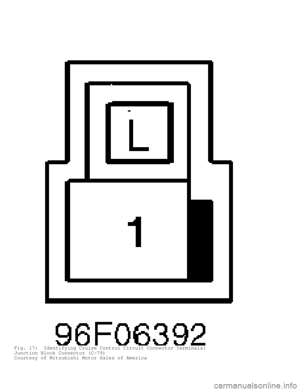 MITSUBISHI MONTERO 1998  Service Manual Fig. 17:  Identifying Cruise Control Circuit Connector Terminals:
Junction Block Connector (C-79)
Courtesy of Mitsubishi Motor Sales of America                                   