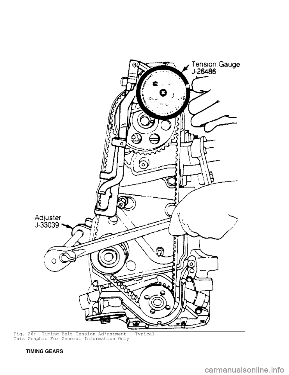 MITSUBISHI MONTERO 1998 Owners Guide Fig. 26: Timing Belt Tension Adjustment - Typical
This Graphic For General Information Only
TIMING GEARS MITSUBISHI MONTERO 1998 Owners Guide Fig. 26: Timing Belt Tension Adjustment - Typical
This Graphic For General Information Only
TIMING GEARS