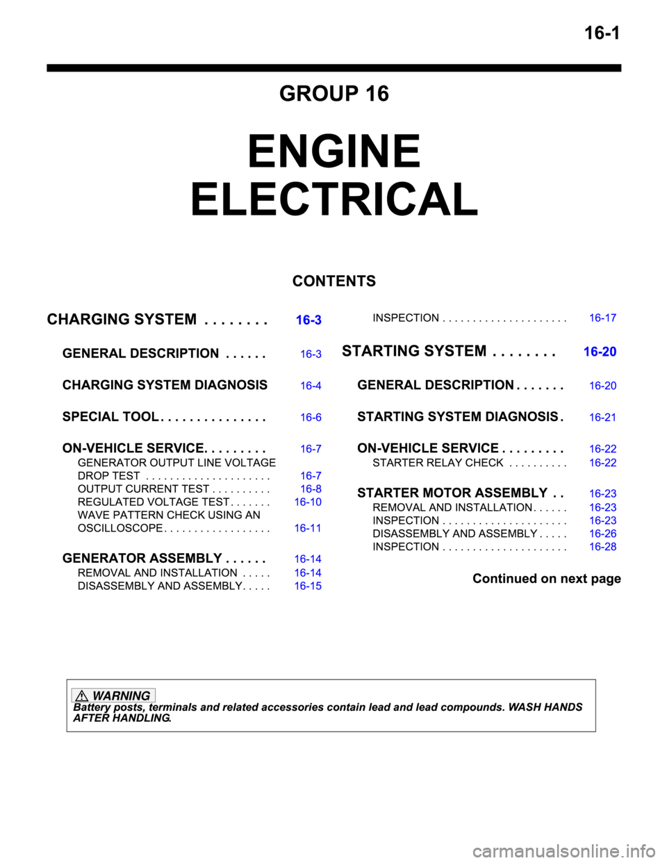 MITSUBISHI MONTERO SPORT 2004  Service Repair Manual WA R N I N G 