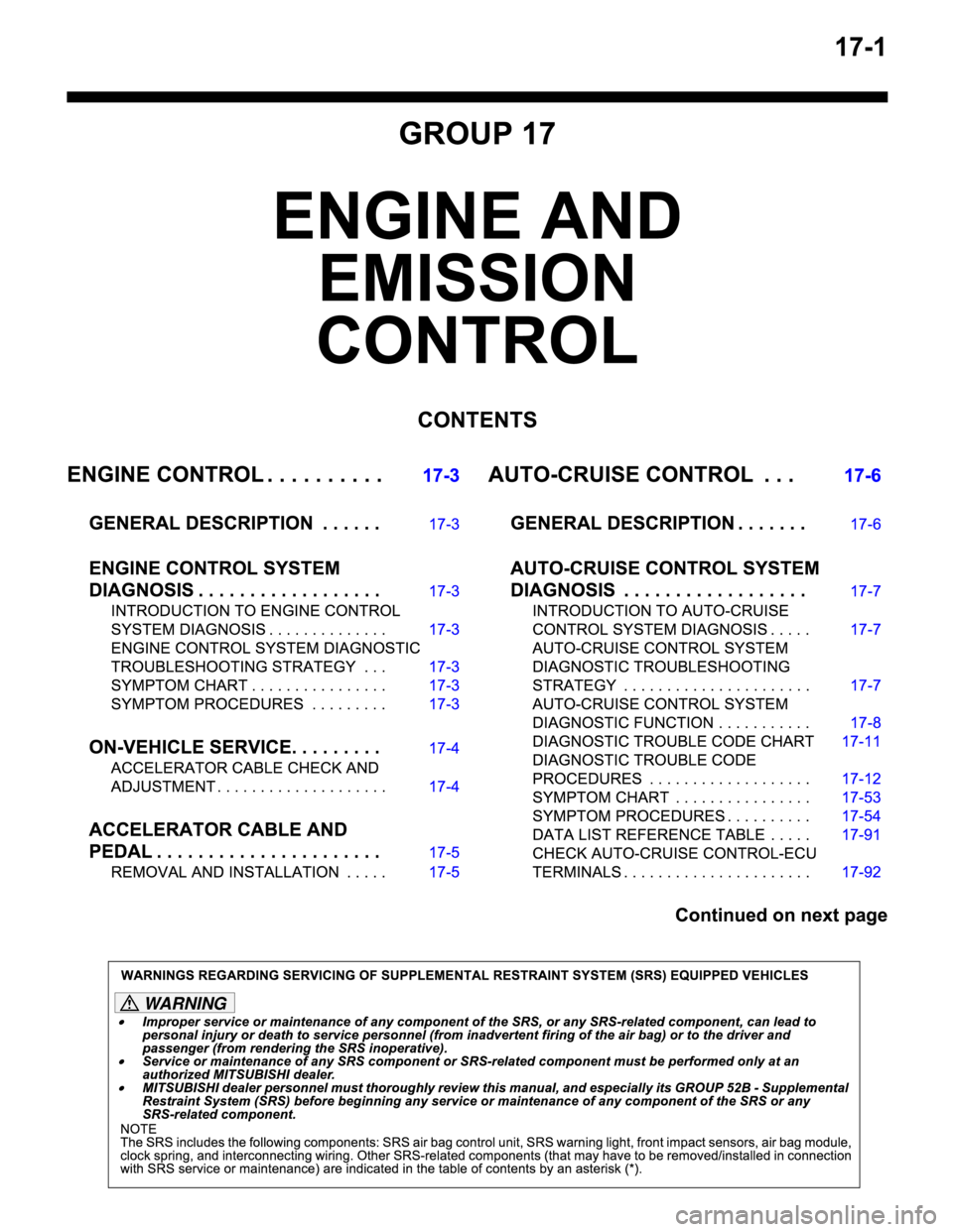 MITSUBISHI MONTERO SPORT 2004  Service Repair Manual WA R N I N G 