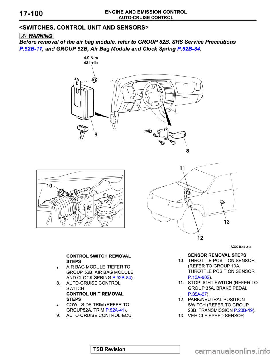 MITSUBISHI MONTERO SPORT 2004  Service Repair Manual WARNING 