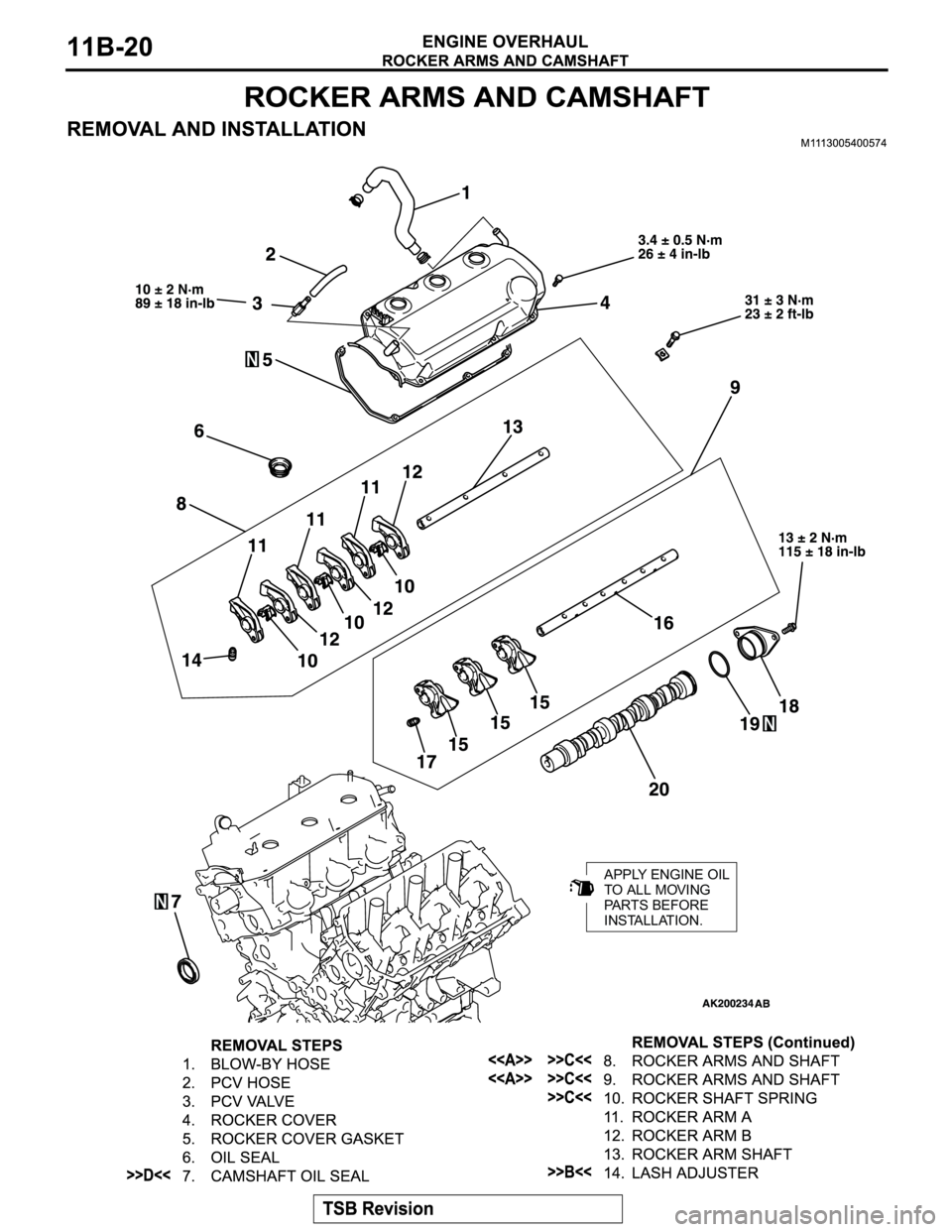 MITSUBISHI MONTERO SPORT 2004 Service Repair Manual APPLY ENGINE OIL
TO ALL MOVING
PARTS BEFORE
INSTALLATION. MITSUBISHI MONTERO SPORT 2004 Service Repair Manual APPLY ENGINE OIL
TO ALL MOVING
PARTS BEFORE
INSTALLATION.