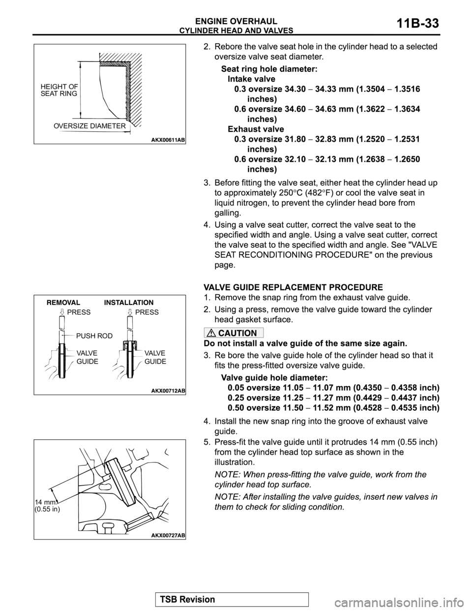 MITSUBISHI MONTERO SPORT 2004 Service Repair Manual HEIGHT OF
SEAT RING
OVERSIZE DIAMETER
PRESS PRESS
PUSH ROD
VA LV E
GUIDEVA LV E
GUIDE
14 mm
(0.55 in) MITSUBISHI MONTERO SPORT 2004 Service Repair Manual HEIGHT OF
SEAT RING
OVERSIZE DIAMETER
PRESS PRESS
PUSH ROD
VA LV E
GUIDEVA LV E
GUIDE
14 mm
(0.55 in)