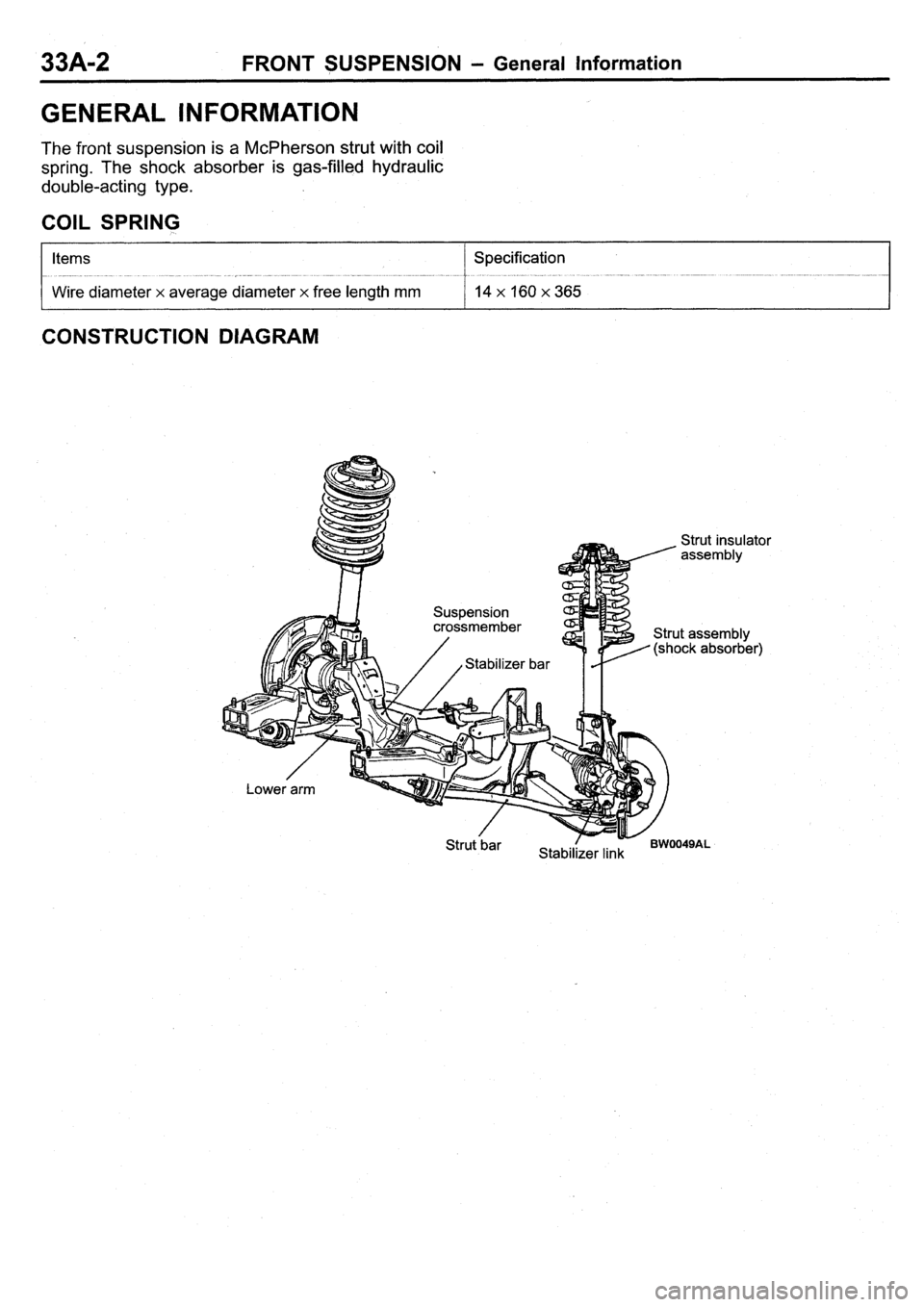 MITSUBISHI PAJERO PININ 2000  Workshop Manual 
