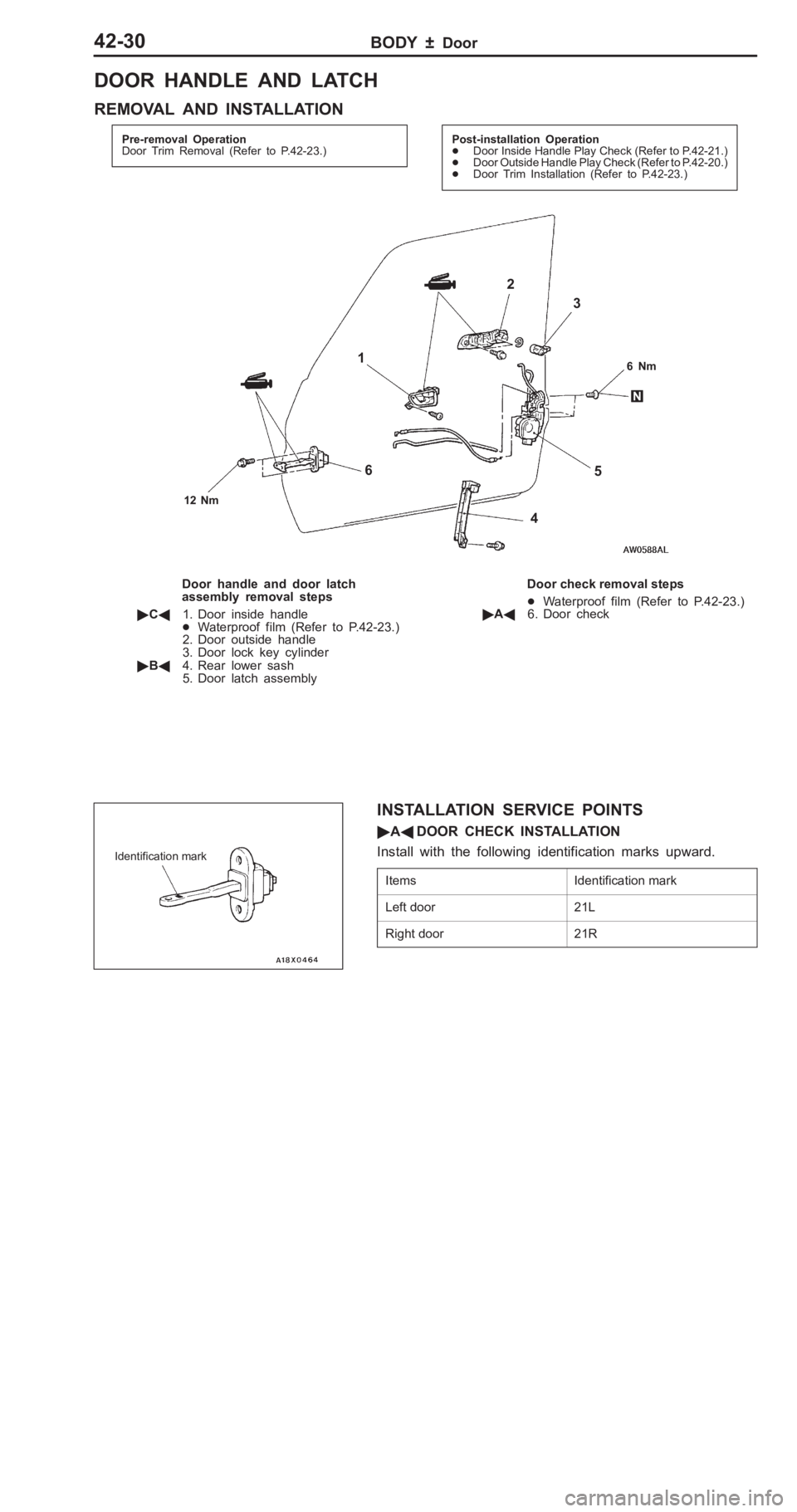 MITSUBISHI PAJERO PININ 2000  Workshop Manual �-
�( �(�" ��* ��+�-��	 �� �+�- �� � �� �*
R EM OVA L  A ND  IN STA LLA TIO N y
C FuonI nt L on. uad L E v
FIoa C ..  6
Uv K
nh eoa C ..  6
UK 