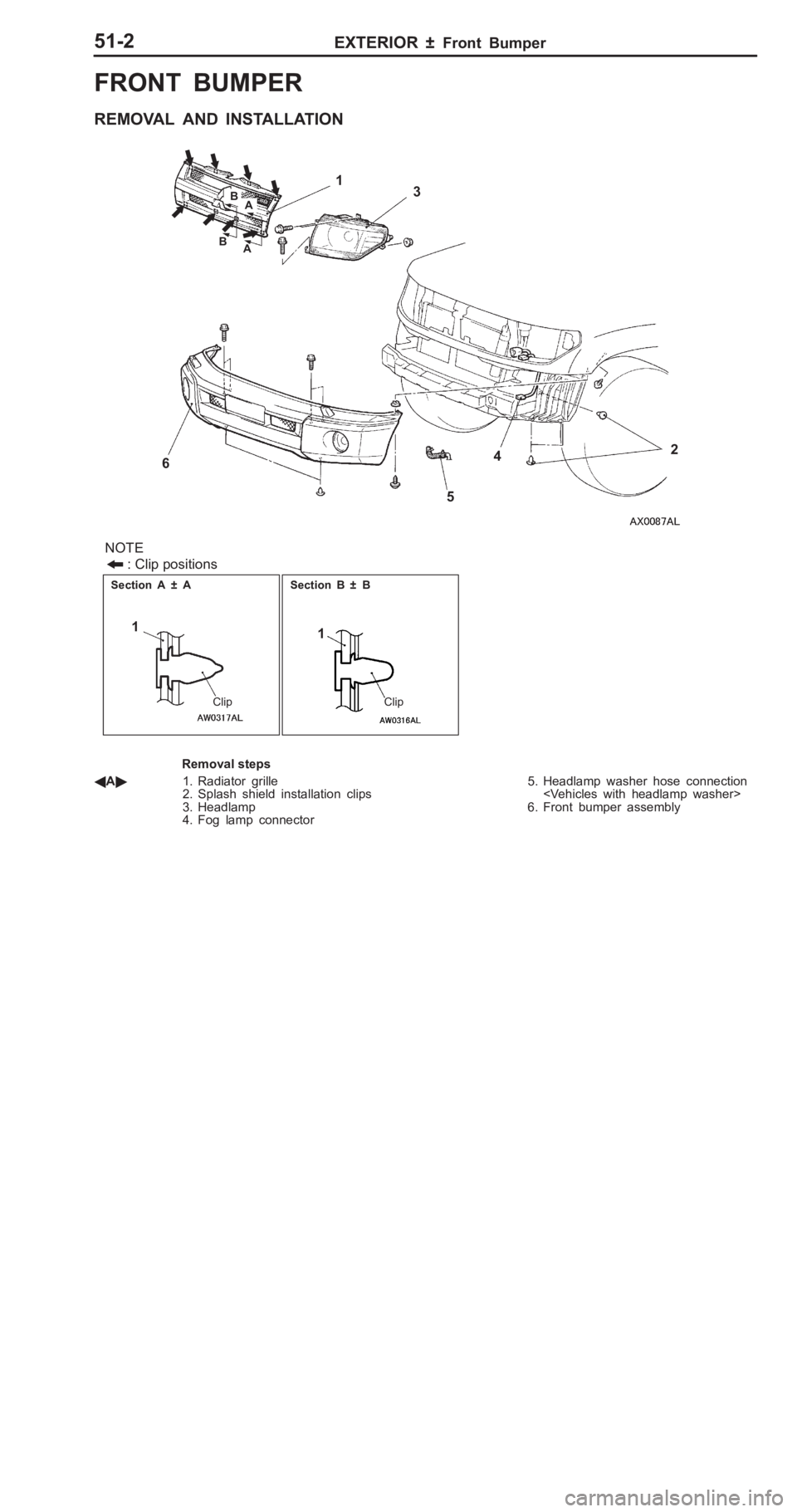 MITSUBISHI PAJERO PININ 2000  Workshop Manual �
� � � 
����� � �� ��B ��
C lip
1 