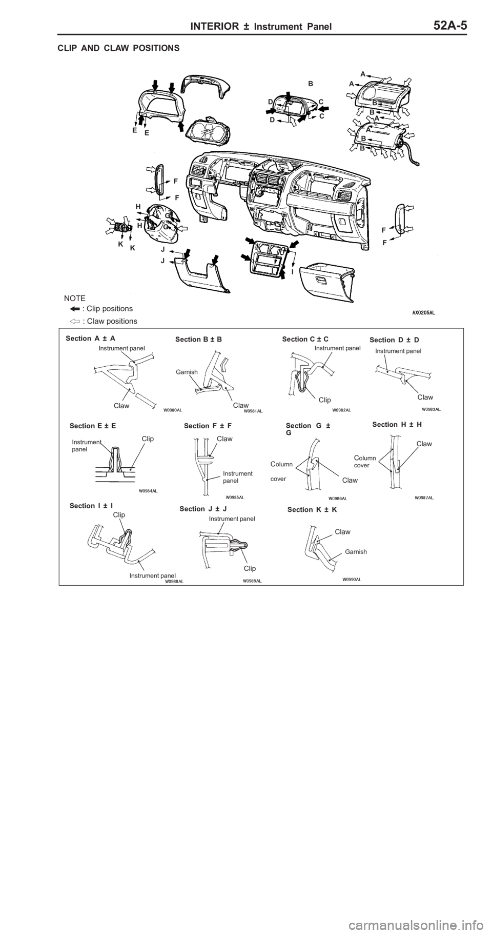 MITSUBISHI PAJERO PININ 2000  Workshop Manual � 
����� � ��	 ��B ��	 � ����� � �� ��B �� � 
����� � �� ��B
�
Cla w
C lip
C
la w S
ectio n  H  ±  H
E
D
D
H H F
C la w
C
la w F
K
K
J
E
S ectio n  A  ±  A
Sectio n  B 