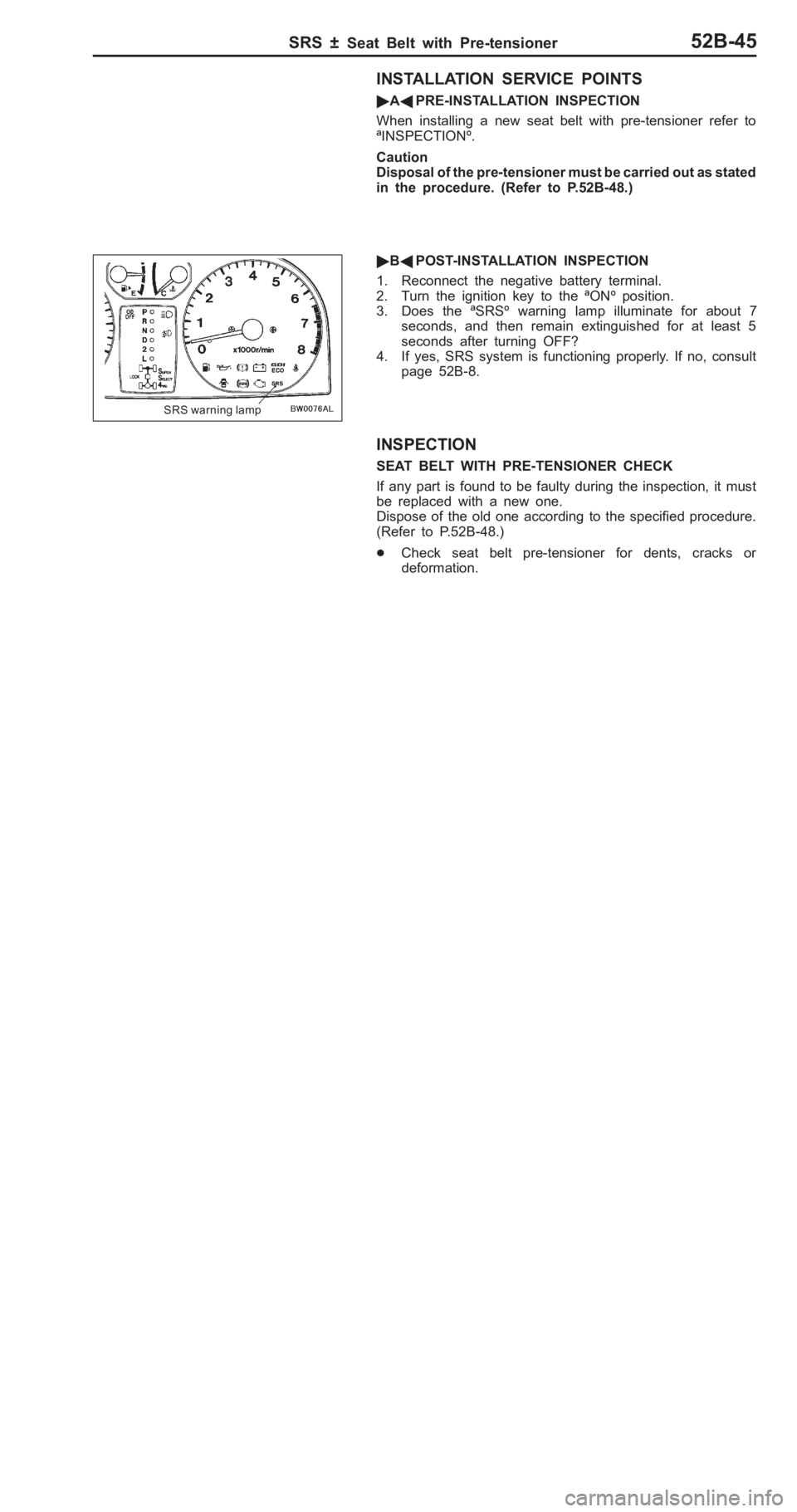 MITSUBISHI PAJERO PININ 2000  Workshop Manual 