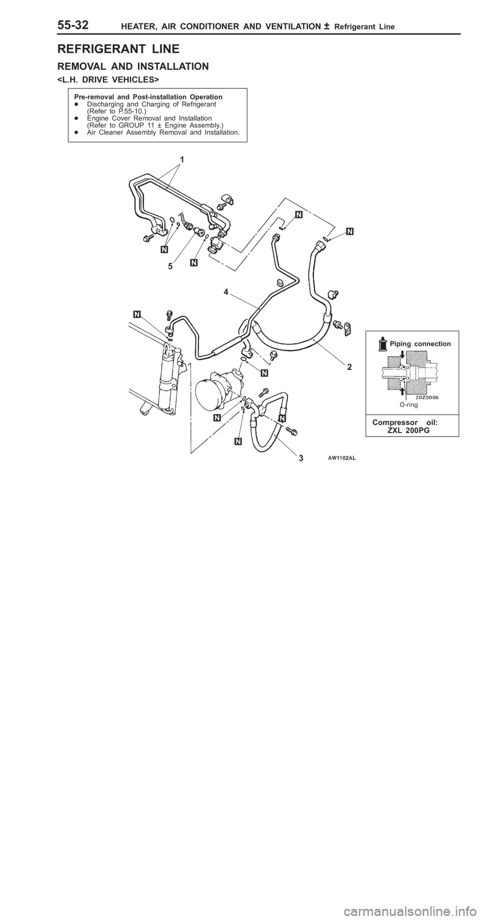 MITSUBISHI PAJERO PININ 2000  Workshop Manual �"
�	��" �� �	�" ��+� �� ��+ �	
R EM OVA L  A ND  IN STA LLA TIO N
< L .H . D RIV E  V EH IC LE S> 