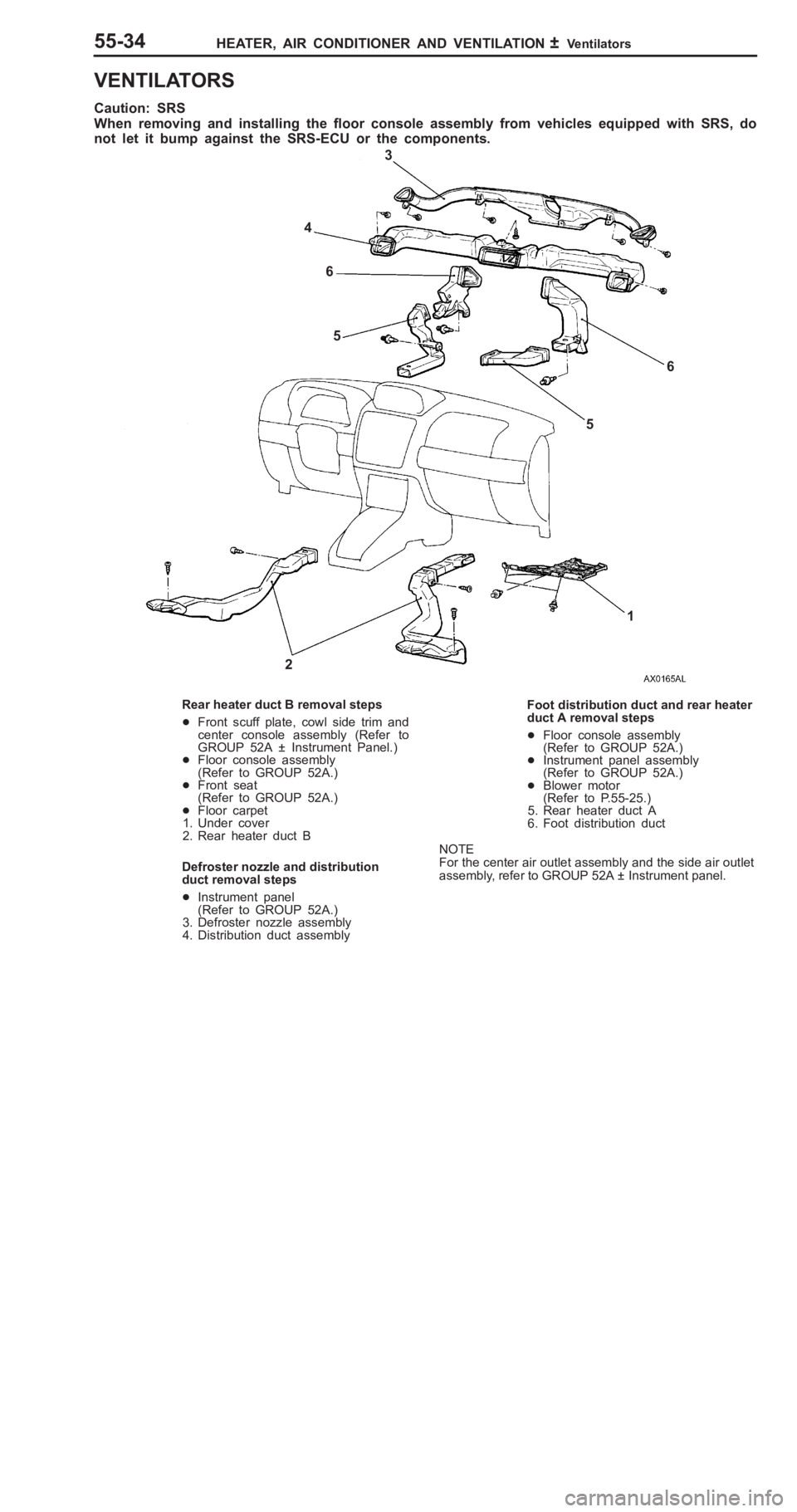 MITSUBISHI PAJERO PININ 2000  Workshop Manual �:
�	�+ ��� � ��( �"� 
C au tio n: S R S
W hen  r e m ovin g  a n d  in sta llin g  t h e  f lo or c o nso le  a ssem bly  f r o m  v eh ic le s  e q uip ped  w it h  S R S, d o
n ot le t it  b u