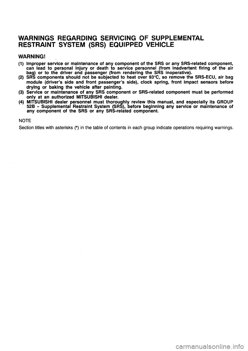 MITSUBISHI PAJERO SPORT 1999 Workshop Manual MITSUBISHI PAJERO SPORT 1999 Workshop Manual
