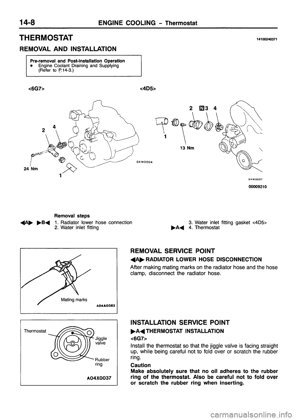 MITSUBISHI PAJERO SPORT 1999 Workshop Manual MITSUBISHI PAJERO SPORT 1999 Workshop Manual