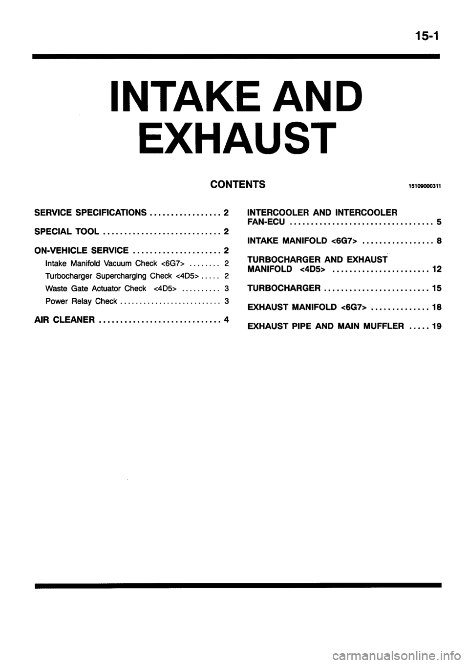 MITSUBISHI PAJERO SPORT 1999 Workshop Manual MITSUBISHI PAJERO SPORT 1999 Workshop Manual