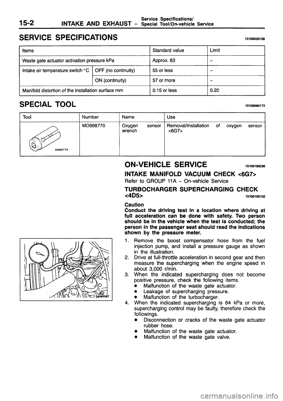 MITSUBISHI PAJERO SPORT 1999 Workshop Manual MITSUBISHI PAJERO SPORT 1999 Workshop Manual
