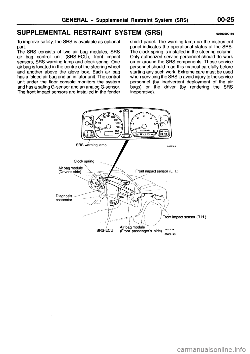 MITSUBISHI PAJERO SPORT 1999 Owners Manual 