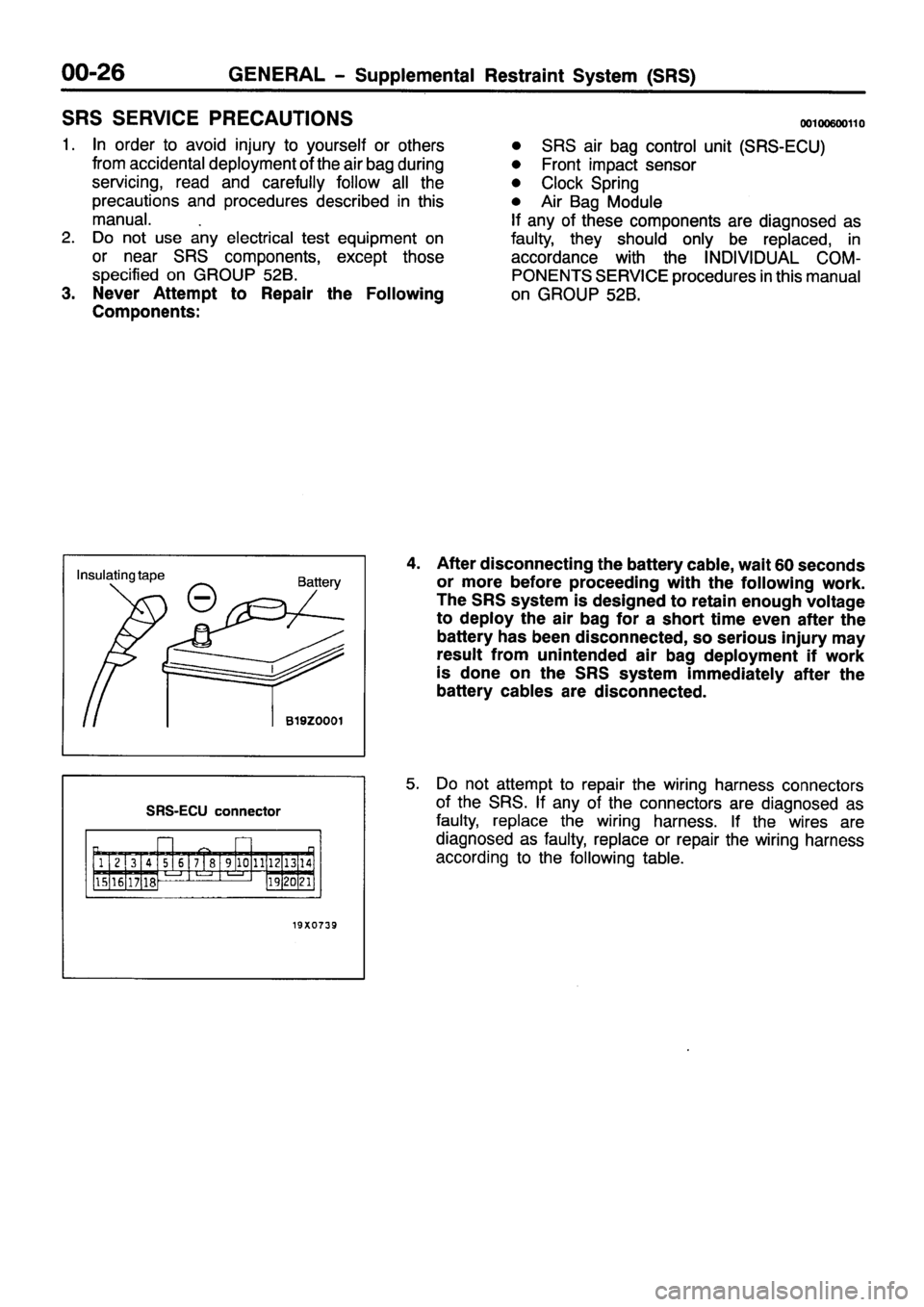 MITSUBISHI PAJERO SPORT 1999 Owners Manual 