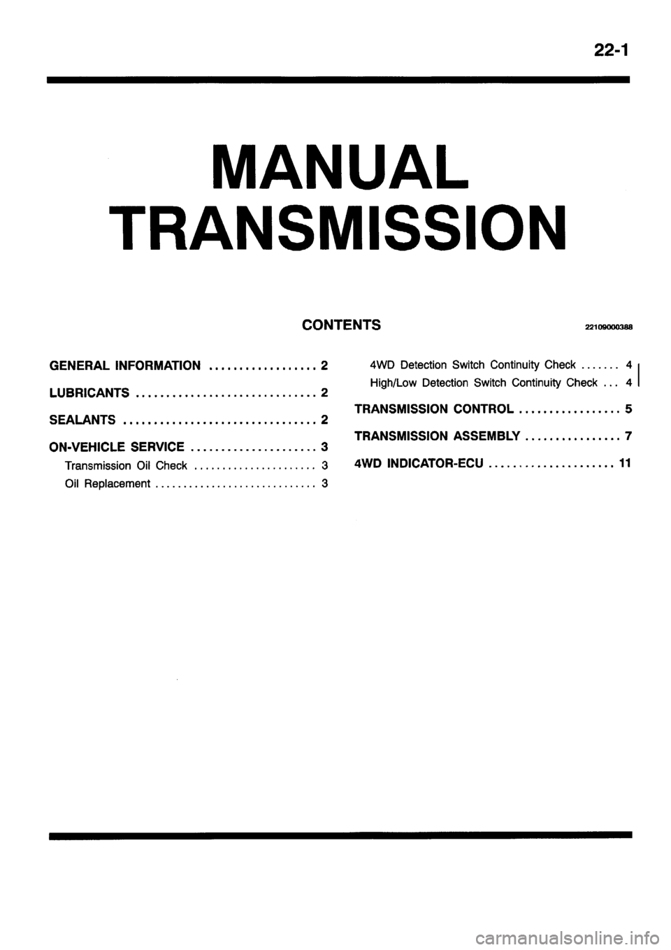 MITSUBISHI PAJERO SPORT 1999  Workshop Manual 