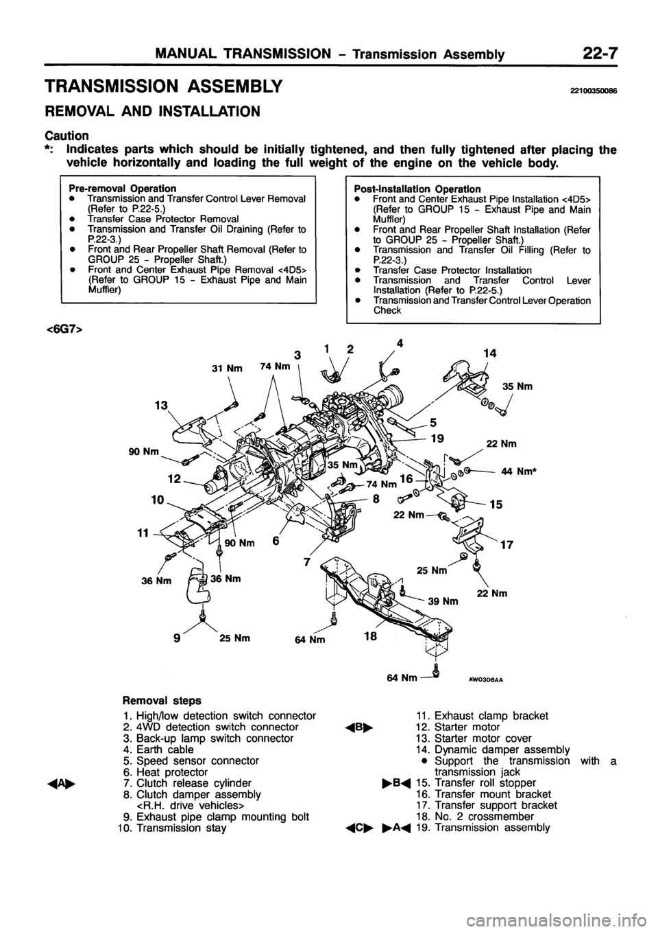 MITSUBISHI PAJERO SPORT 1999  Workshop Manual 