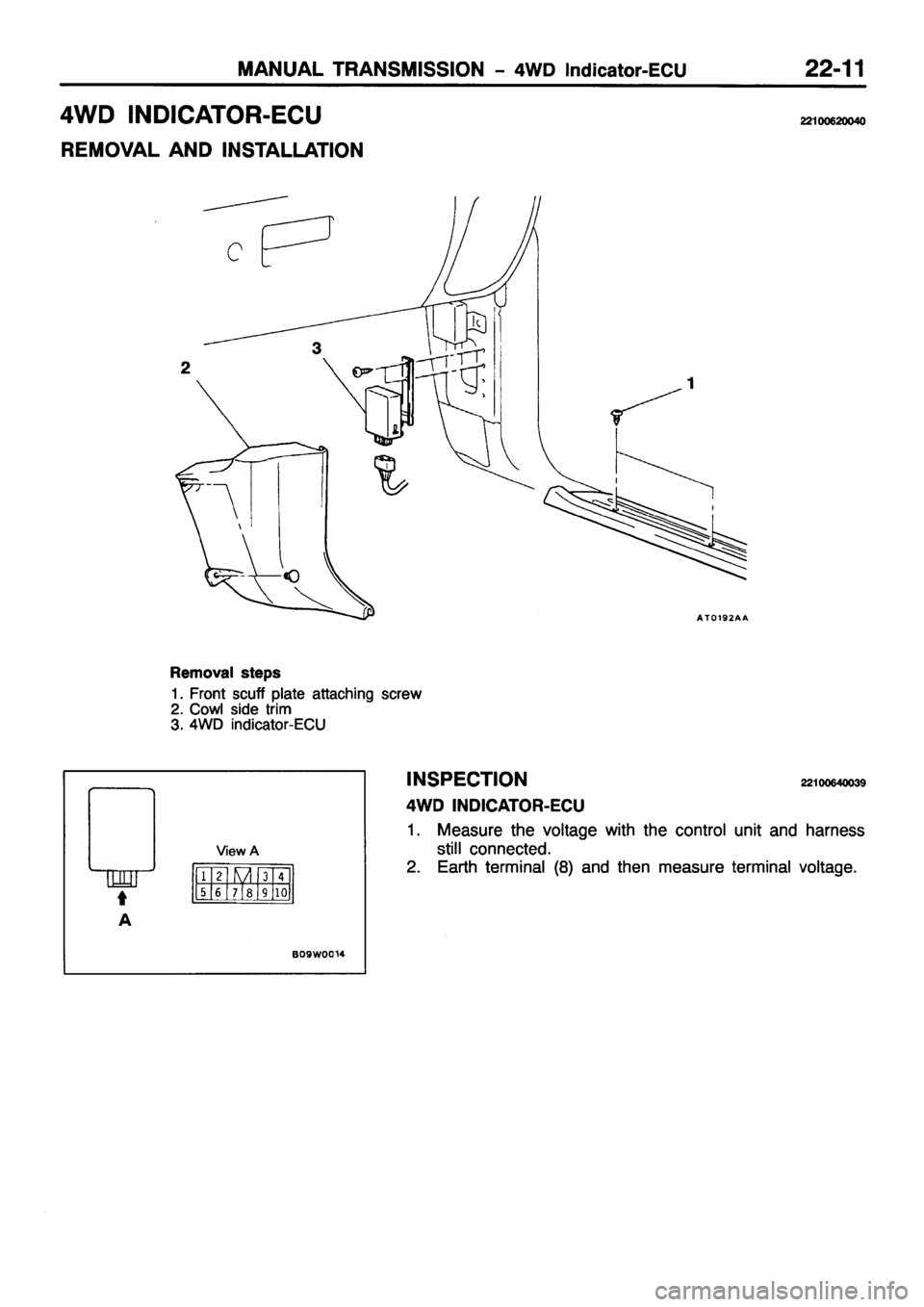 MITSUBISHI PAJERO SPORT 1999  Workshop Manual 