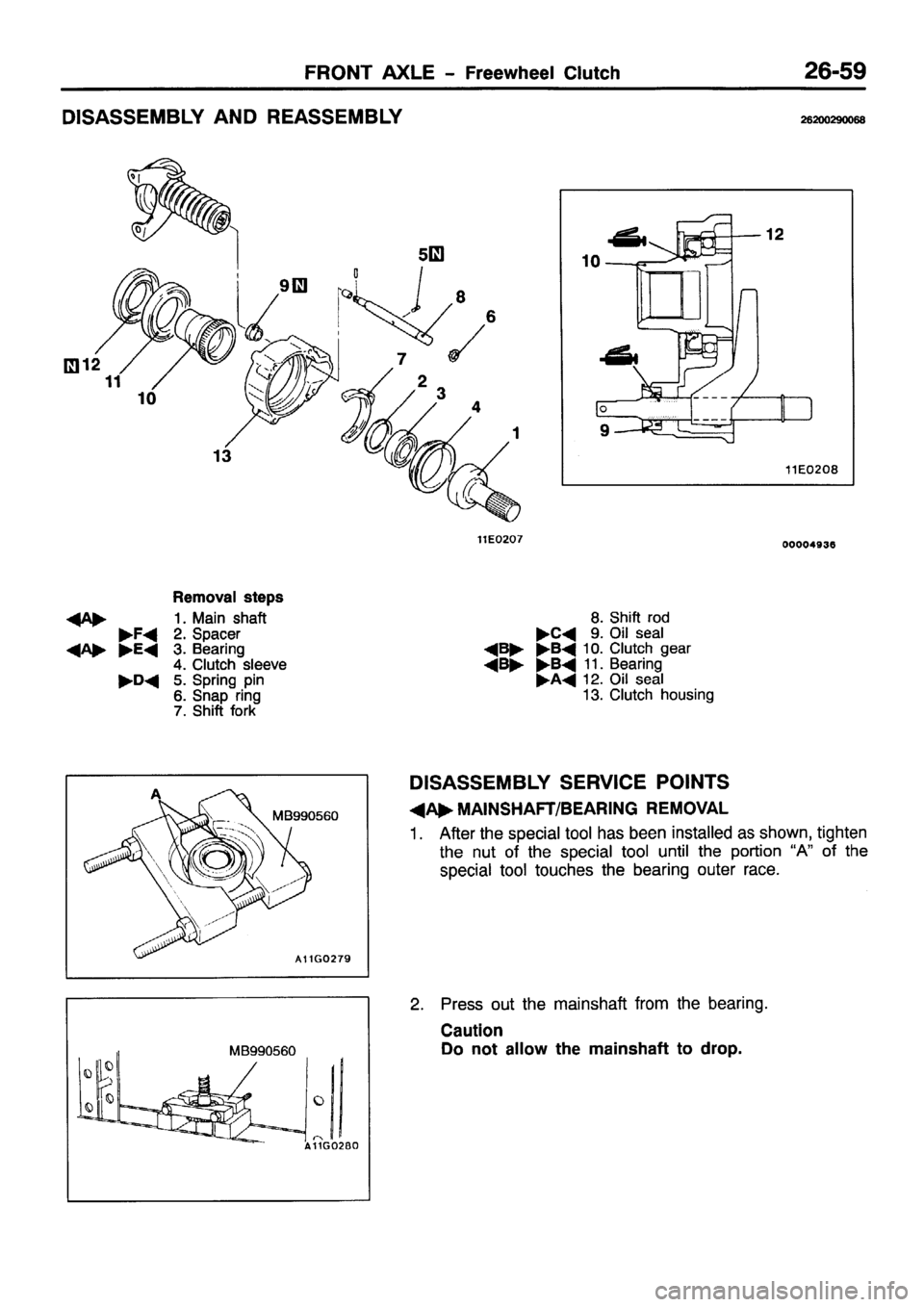 MITSUBISHI PAJERO SPORT 1999  Workshop Manual 
