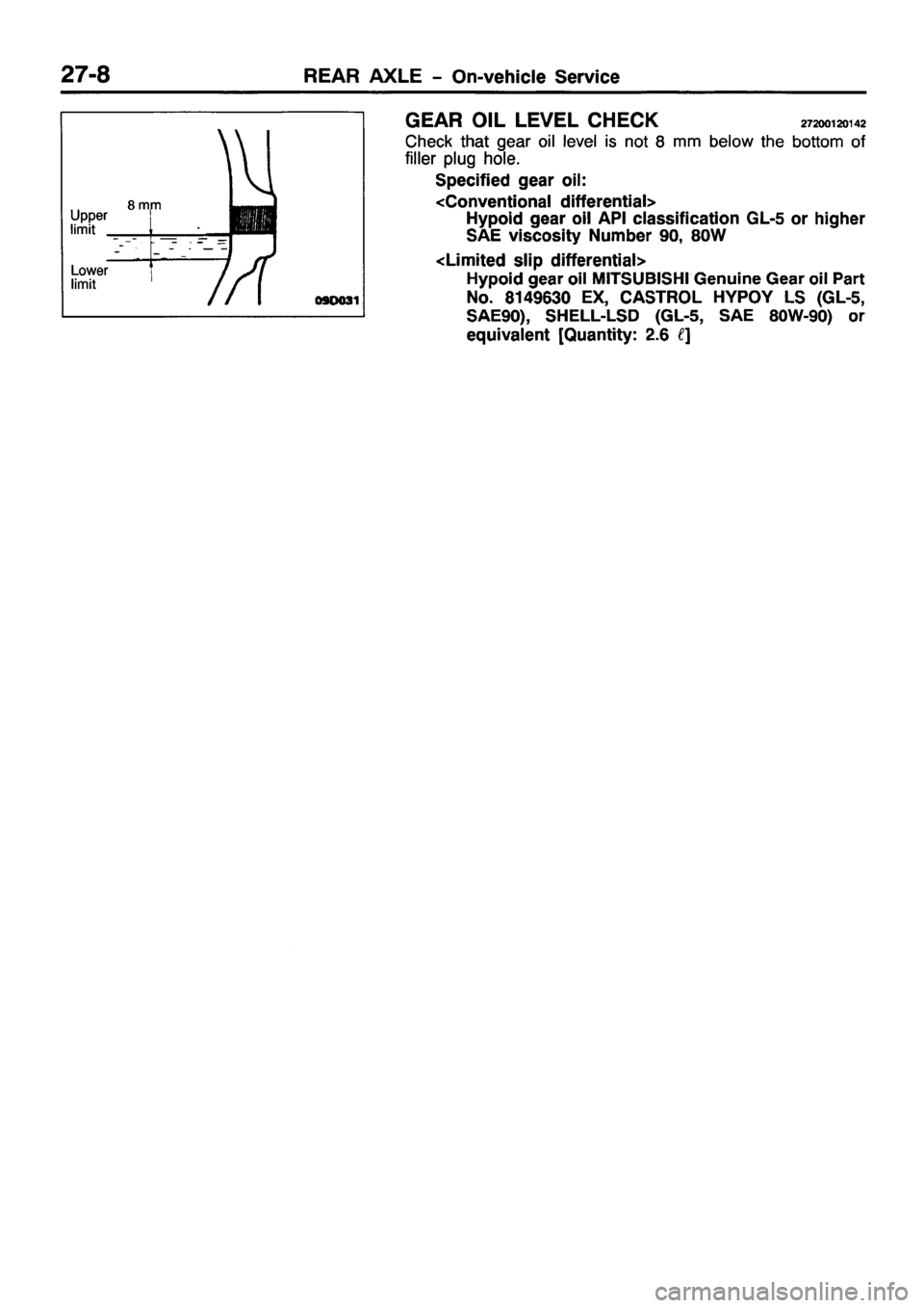 MITSUBISHI PAJERO SPORT 1999 Workshop Manual MITSUBISHI PAJERO SPORT 1999 Workshop Manual