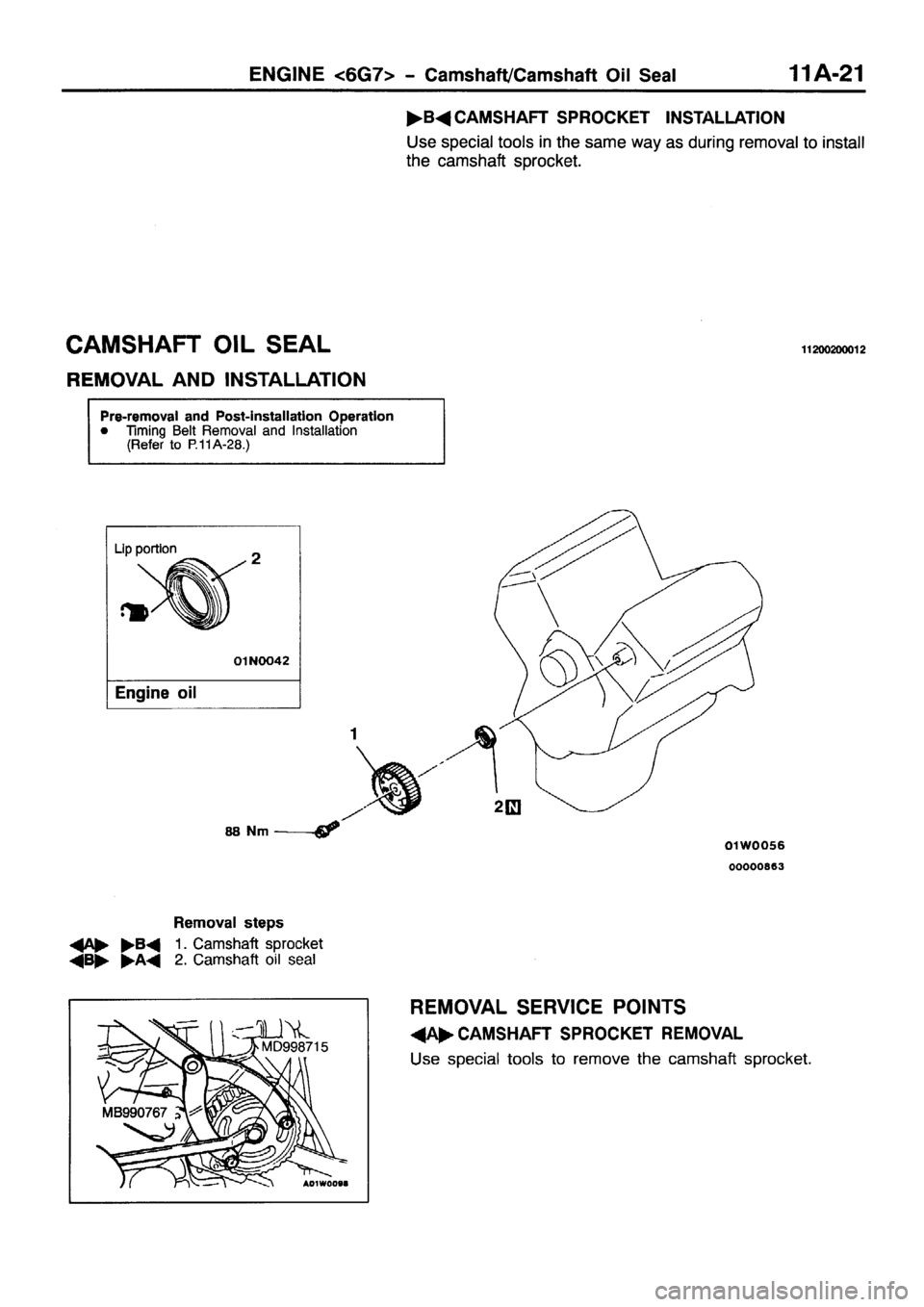 MITSUBISHI PAJERO SPORT 1999 Repair Manual 
