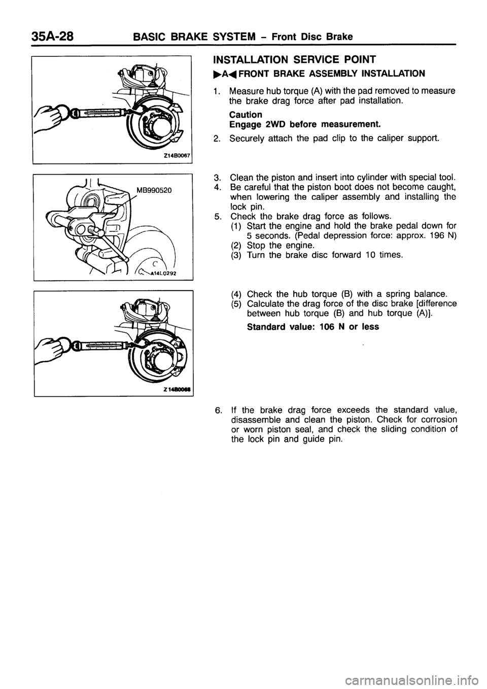 MITSUBISHI PAJERO SPORT 1999  Workshop Manual 